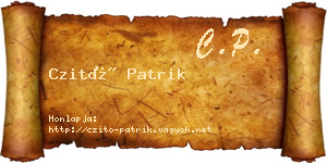 Czitó Patrik névjegykártya