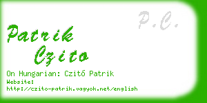 patrik czito business card